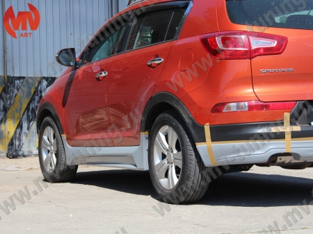 Стеклопл.Пороги JSW Style KIA Sportage(3rd)